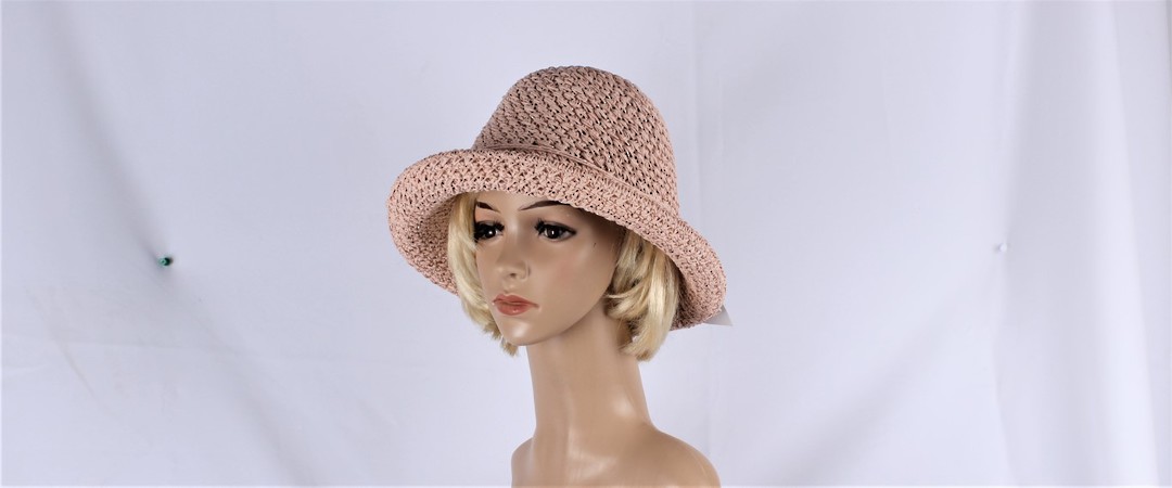 HEAD START crocheted cloche with trim pink Style:HS/1448PNK image 0